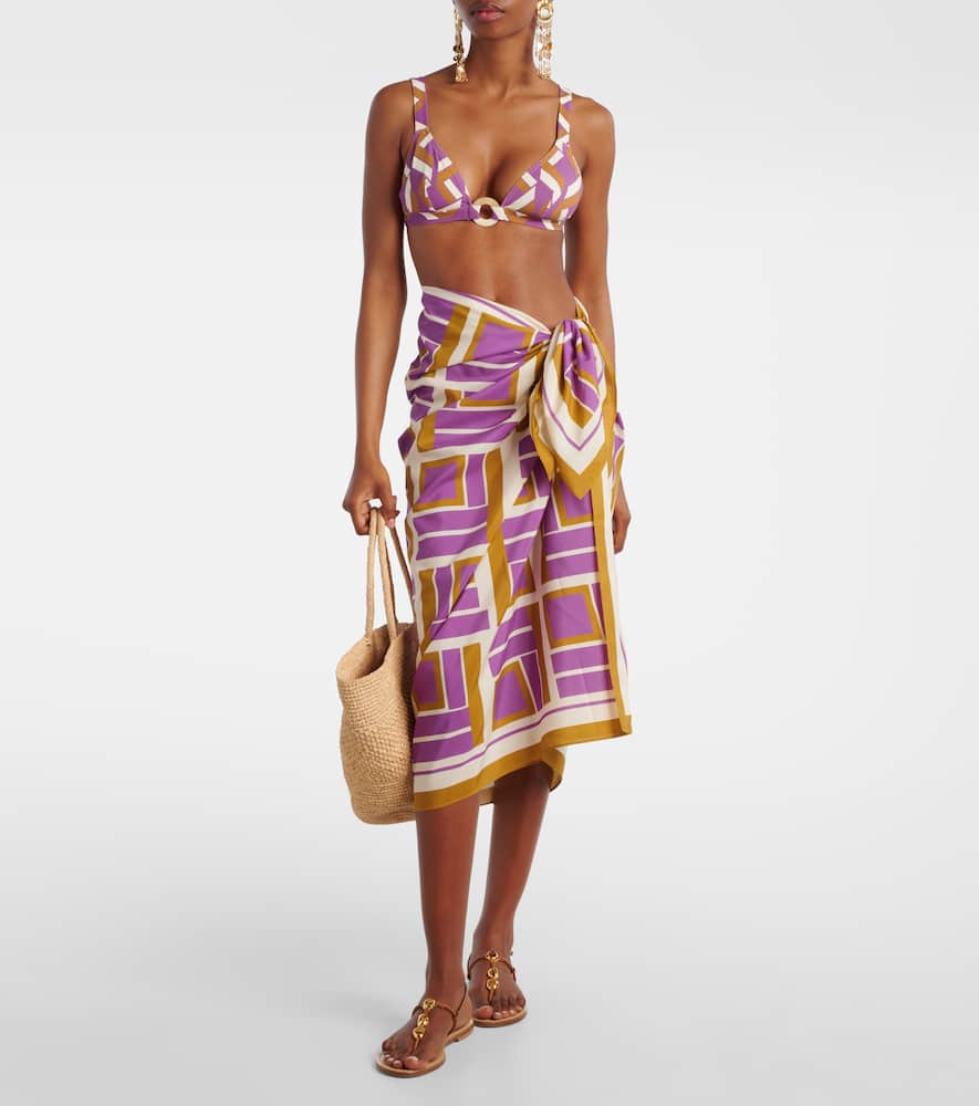 Fever printed high-rise bikini bottoms