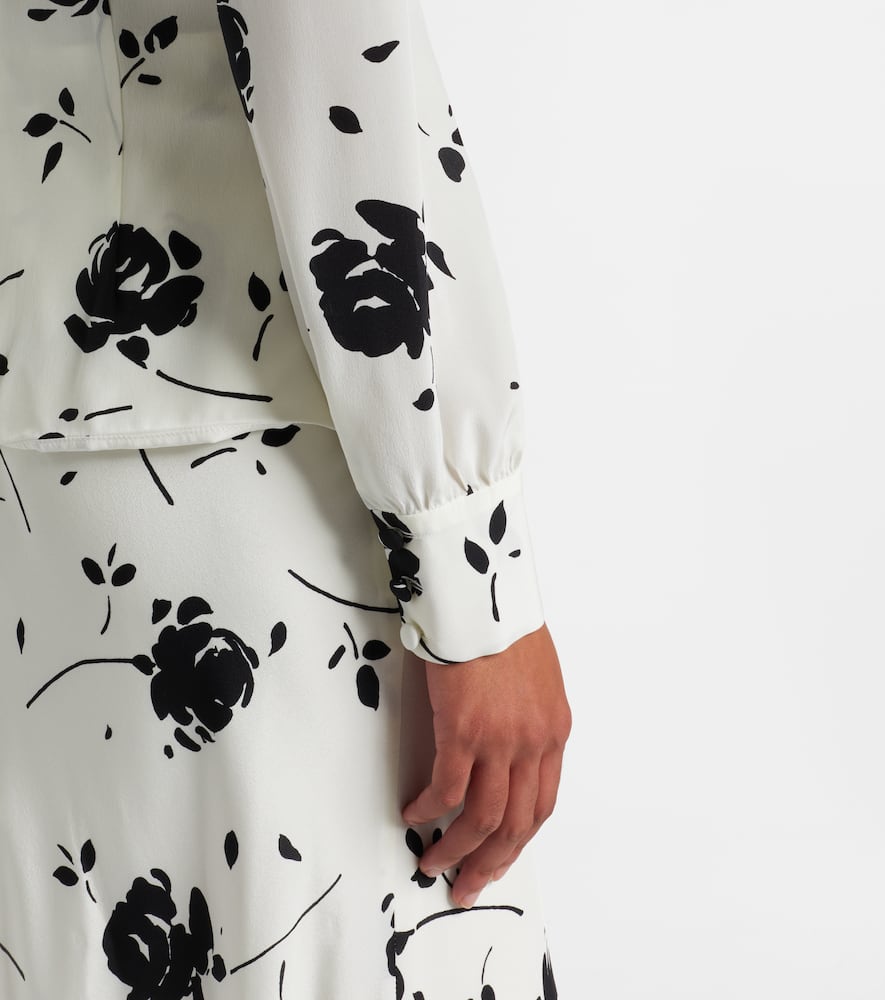Floral silk midi dress