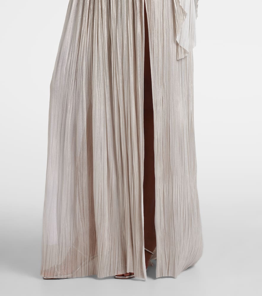 Draped silk gown