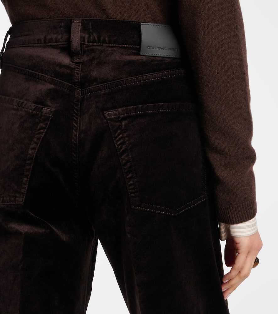 Ayla cotton-blend velvet straight pants