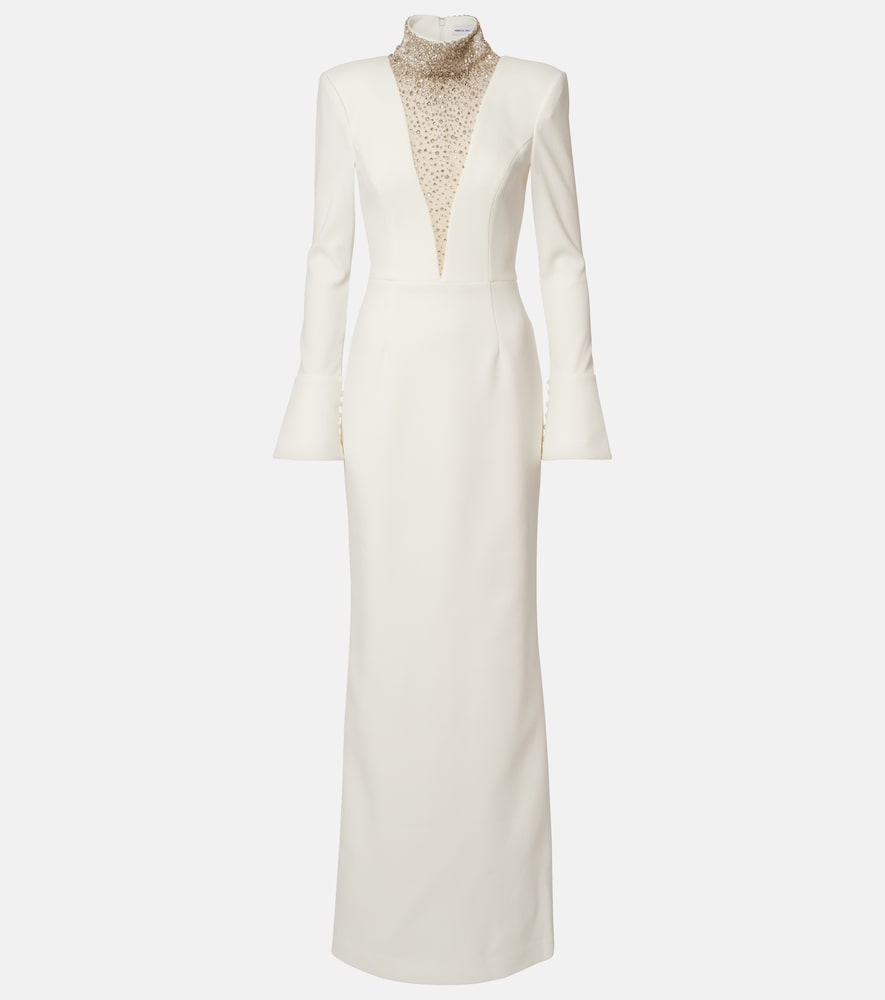 Bridal Melva embellished crêpe gown
