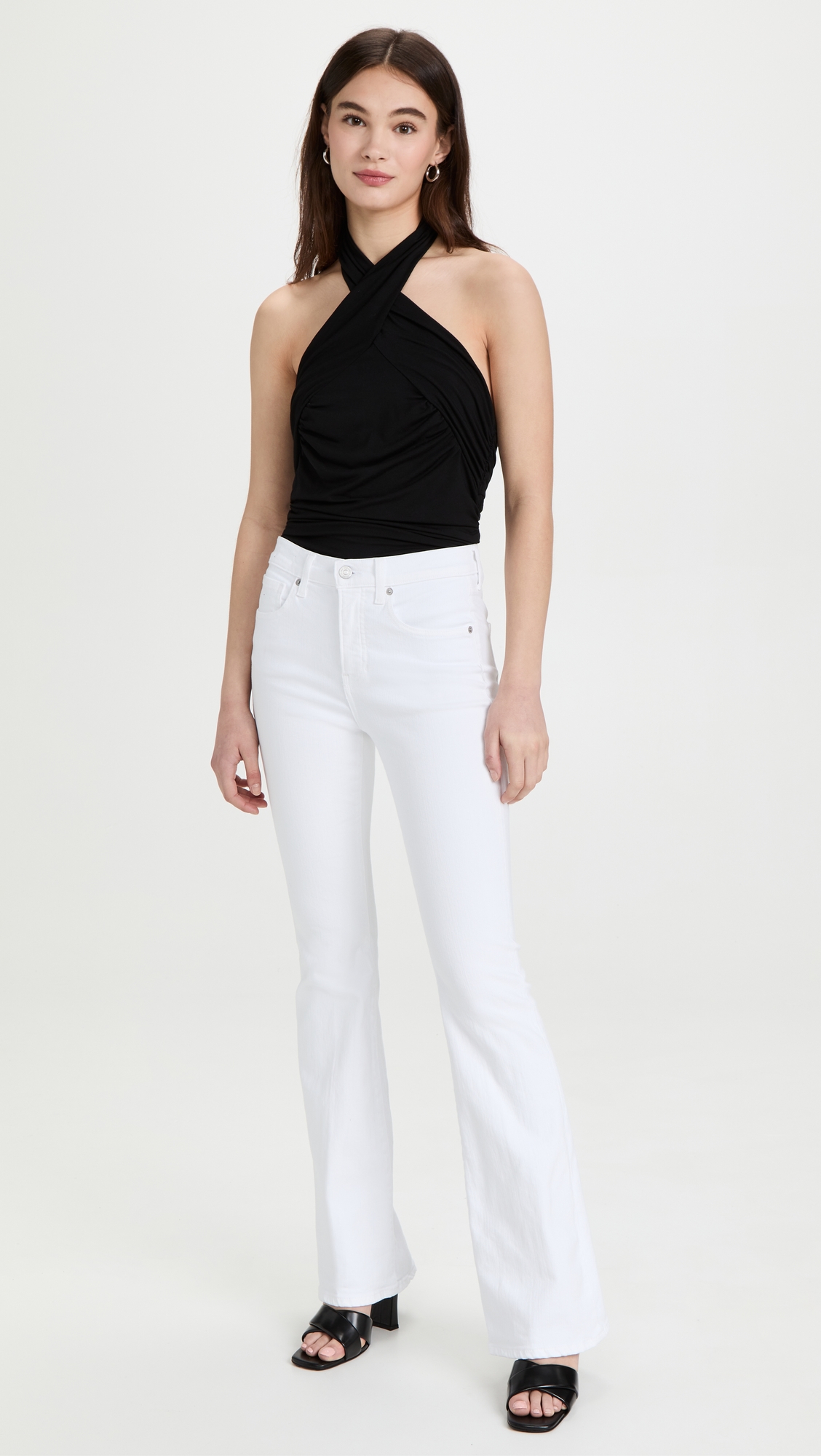 Beverly Skinny Flare Jeans White