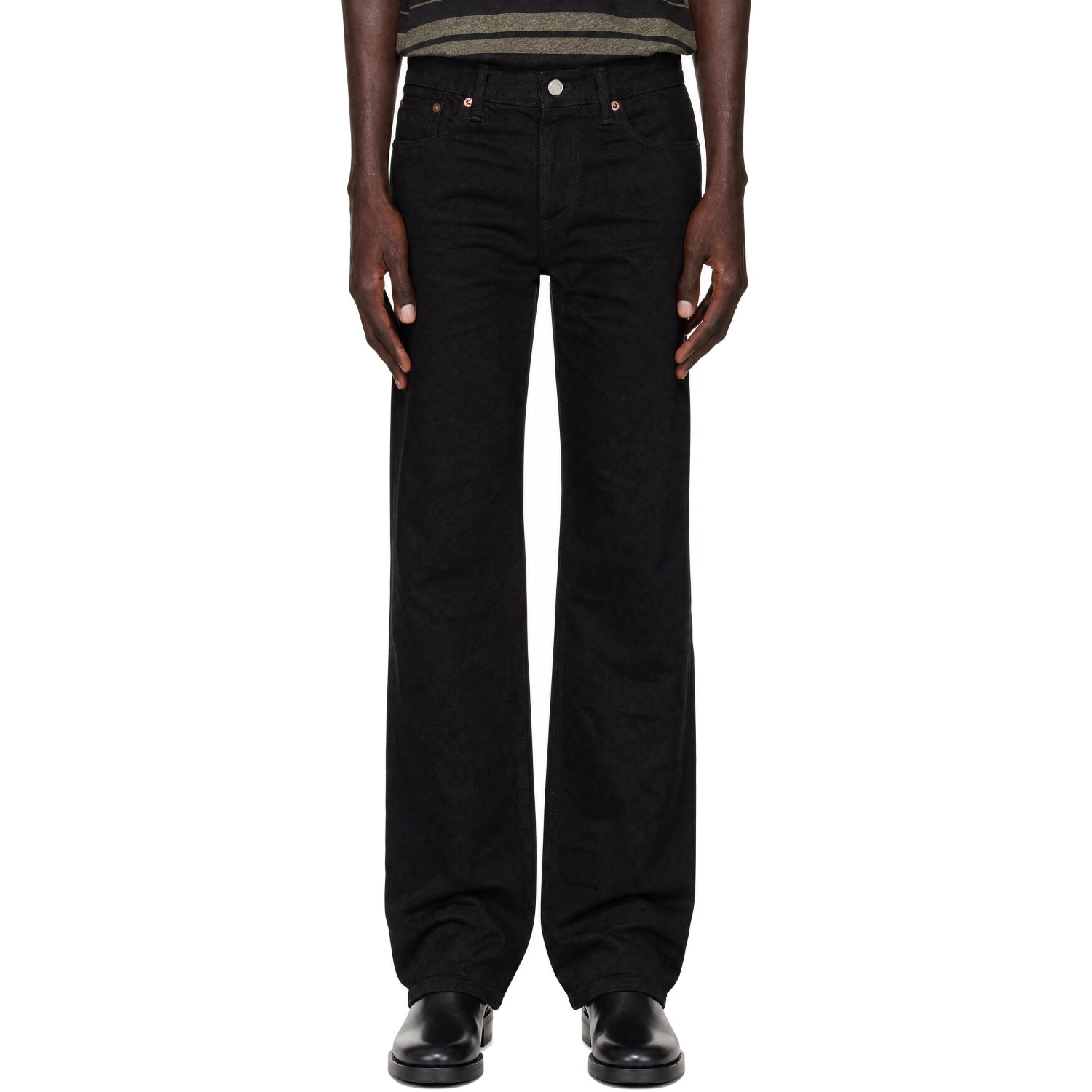 Black Five Pocket Vintage Selvedge Denim Jeans