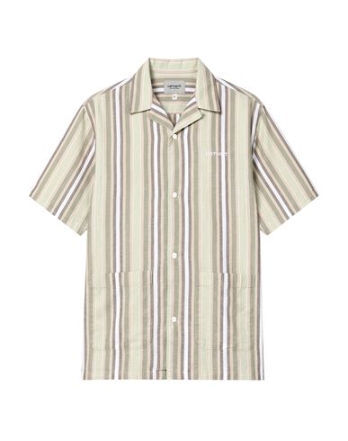 Man Shirt Light green Size M Cotton, Linen