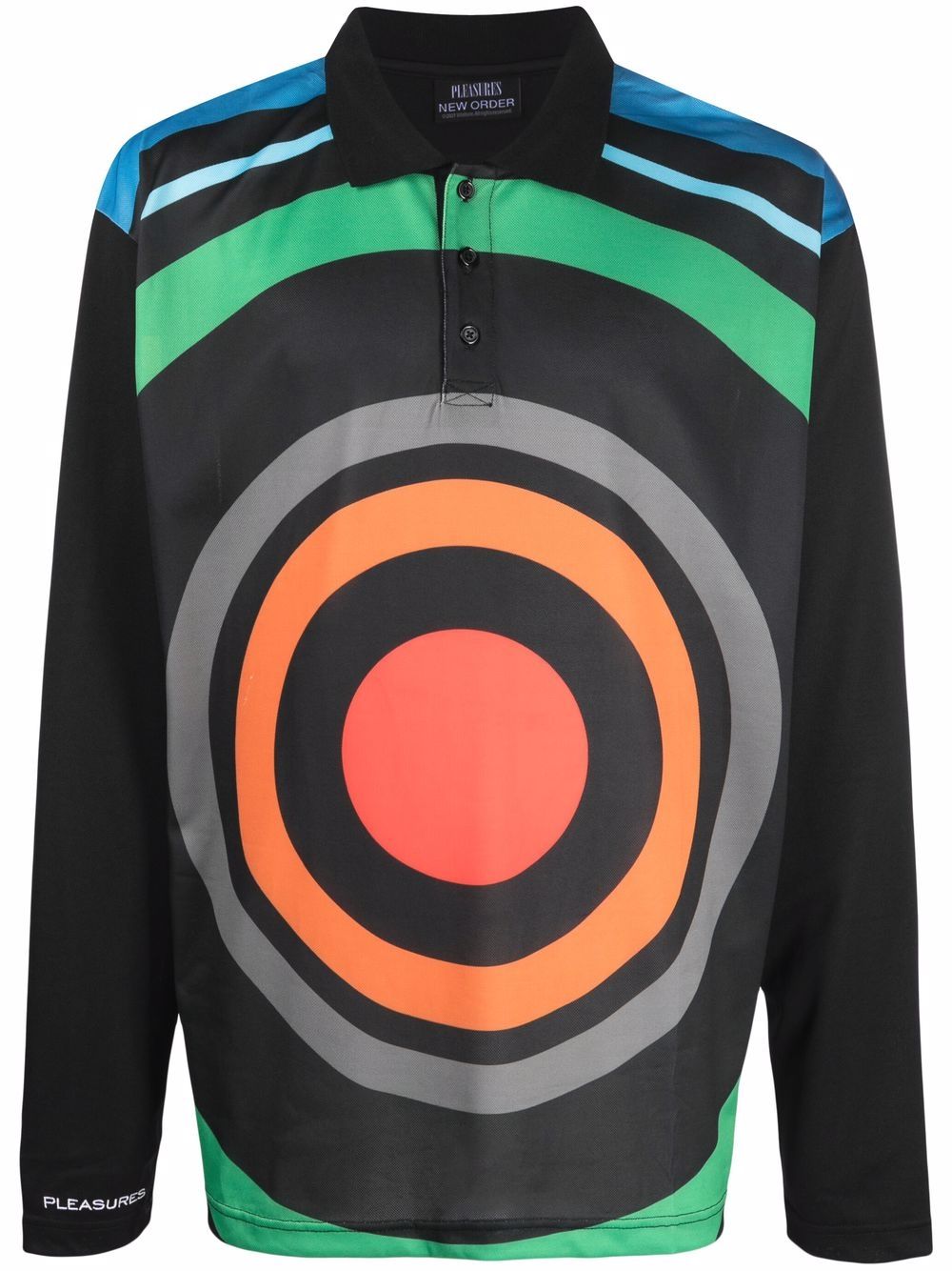 Multicolour-print polo shirt - Black