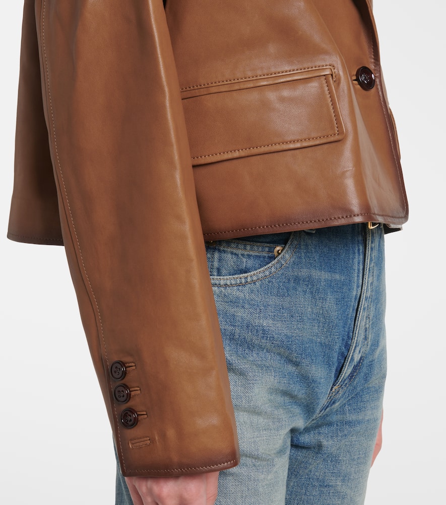 Cropped leather jacket