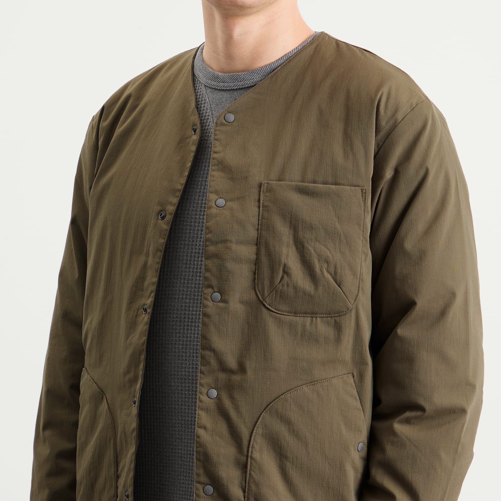 Men's Hinoc Ripstop Inner Down Cardigan Army Green