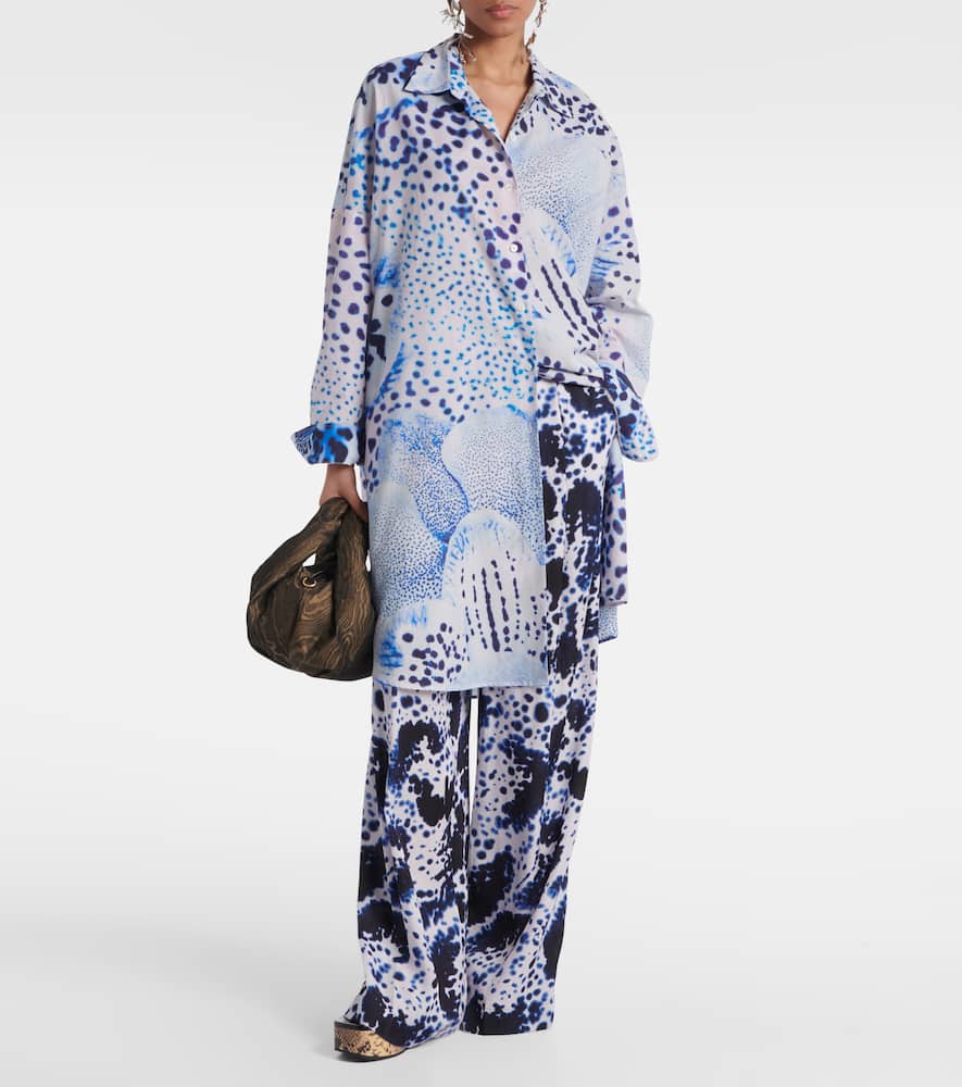 Printed cotton voile shirt