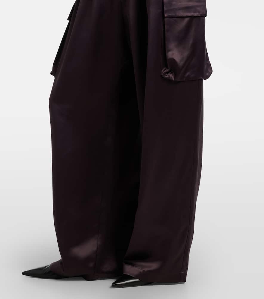 Delny satin cargo pants