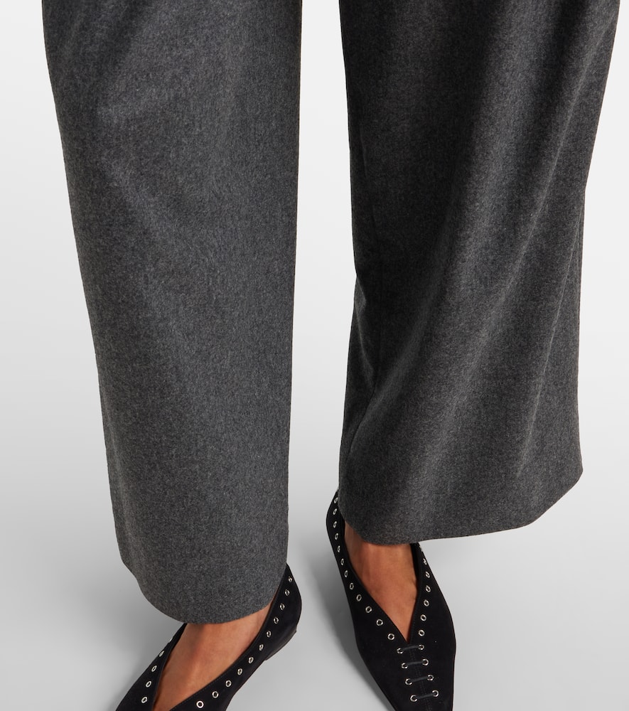 High-rise wool straight pants