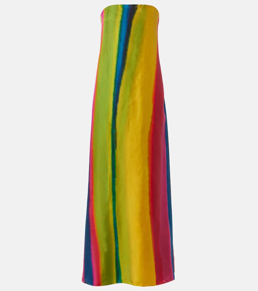 Aura striped silk satin maxi dress