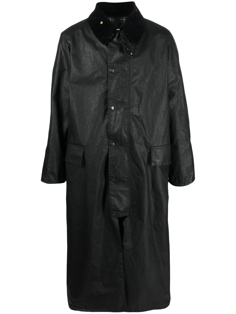 Wax-coated trench coat - Black