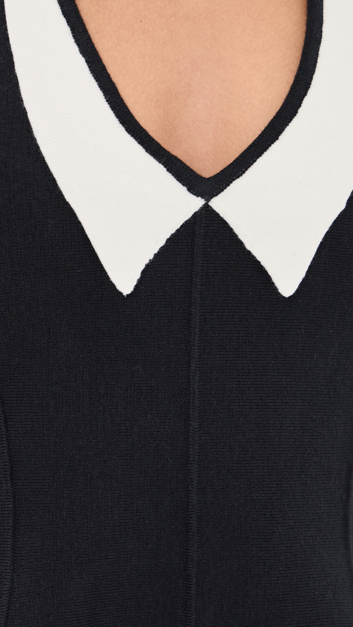Sofia Collared Flare Dress Black/Ivory