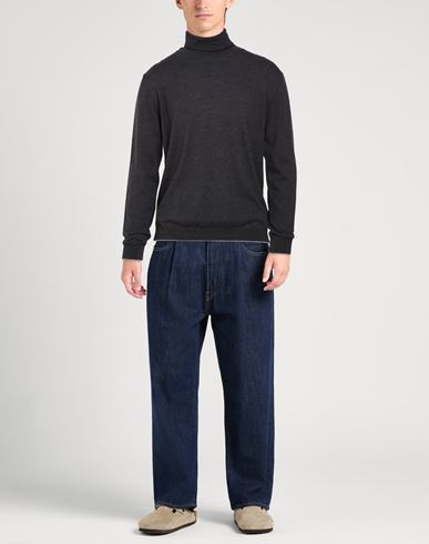 Man Turtleneck Charcoal Size XXL Virgin Wool