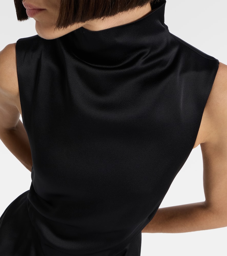 Draped satin gown