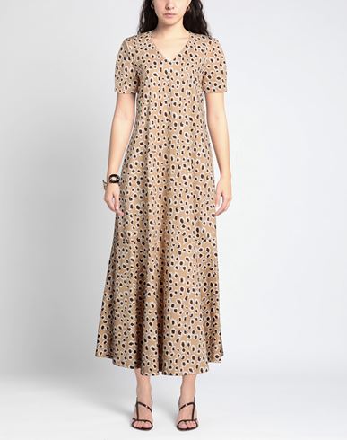 Woman Maxi dress Camel Size 4 Cotton, Elastane