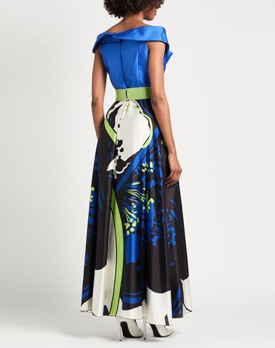 Woman Maxi dress Blue Size 6 Polyester, Elastane