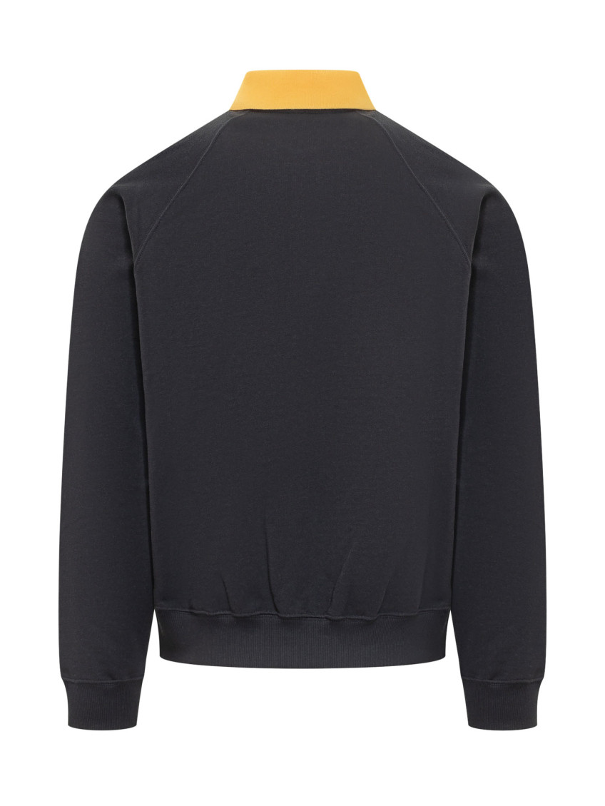 Versace - polo sweatshirt contrast collar ribbed cuff