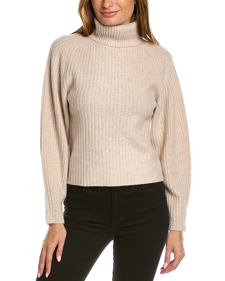 Open Back Turtleneck Cashmere Sweater