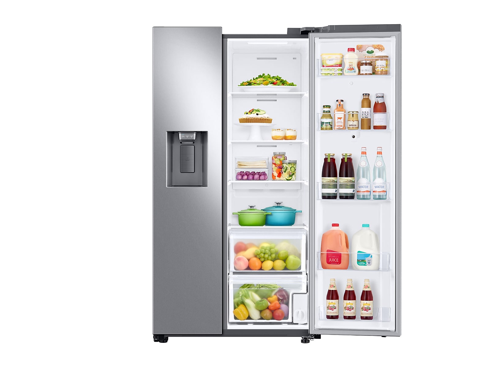 22 cu. ft. Counter Depth Side-by-Side Refrigerator with Touch Screen Family Hub™ in Silver(RS22T5561SR/AA)