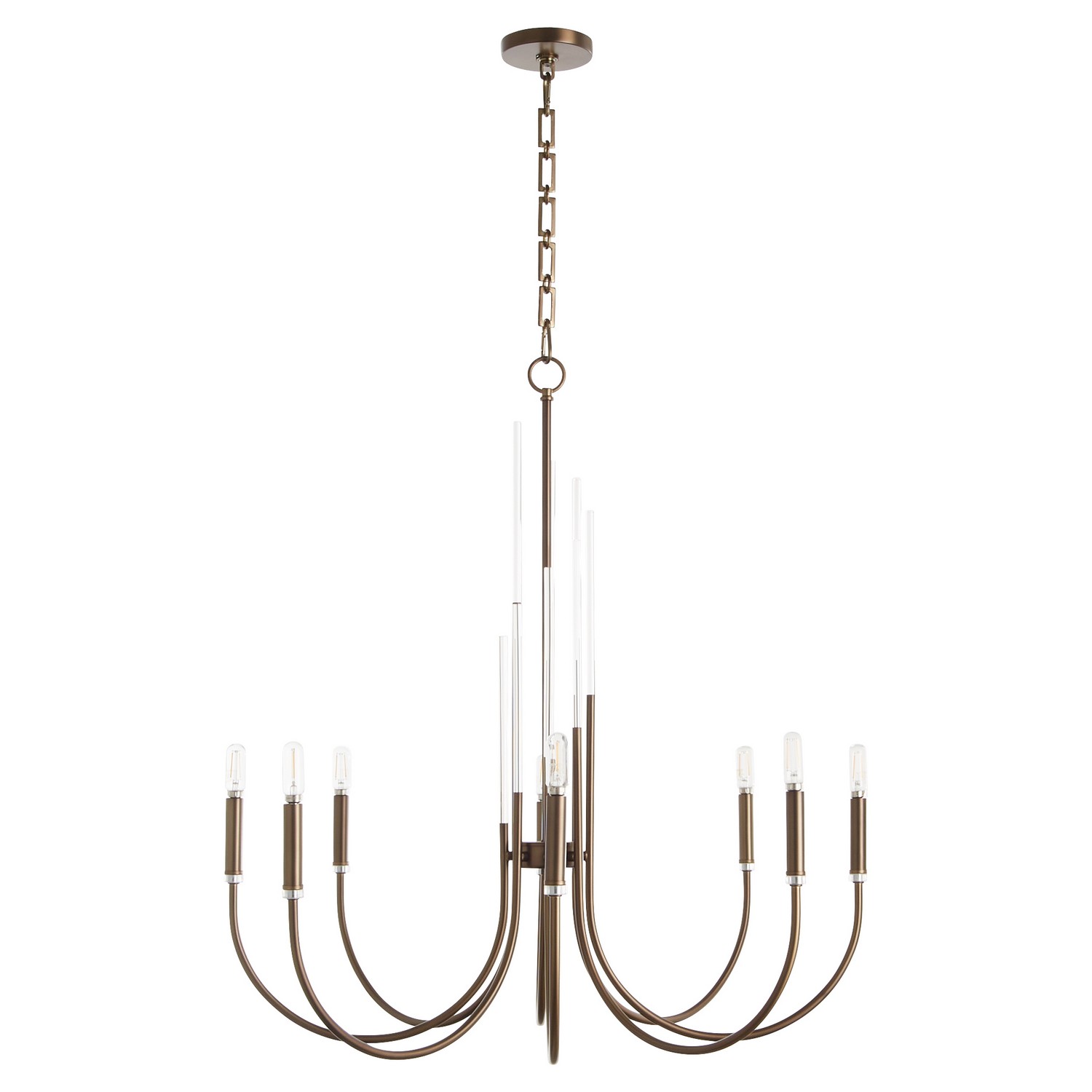 Dark Brass Eight Light Chandelier from the SUMMIT Collection