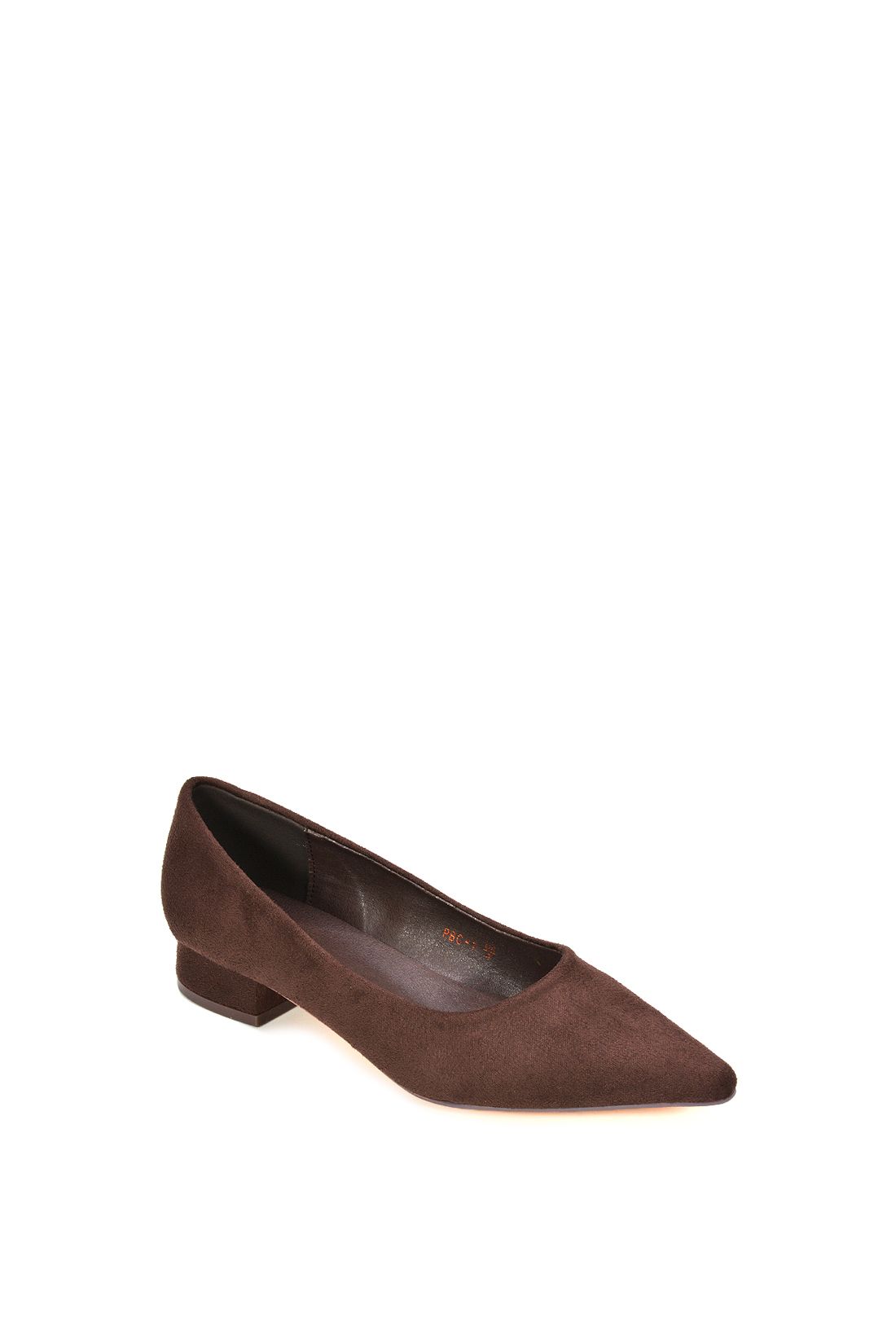 Xy London 'karen' Pointed Toe Court Shoes With Low Block Heel In Brown