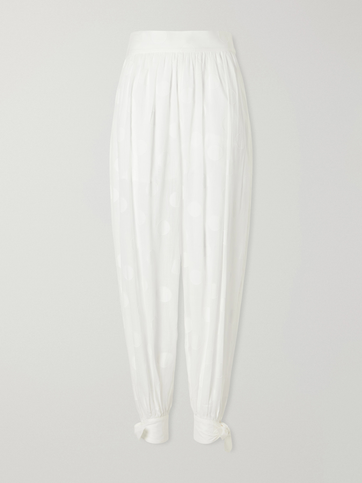 Solstice Knotted Polka-dot Cotton-poplin Balloon Pants
