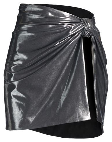 Woman Mini skirt Gunmetal Size M Polyester, Elastane
