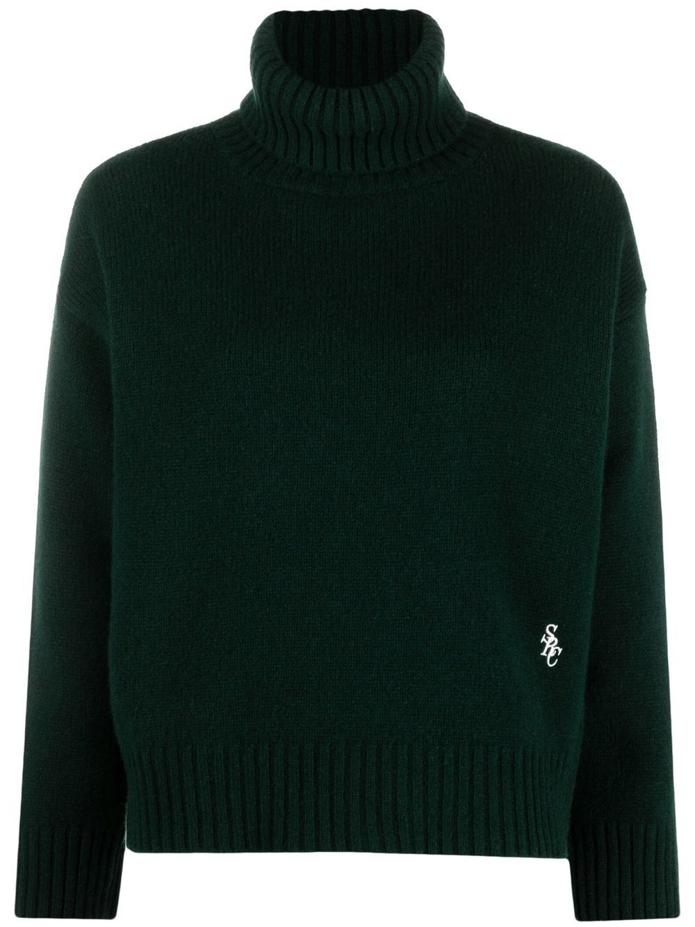Turtleneck wool jumper - Green