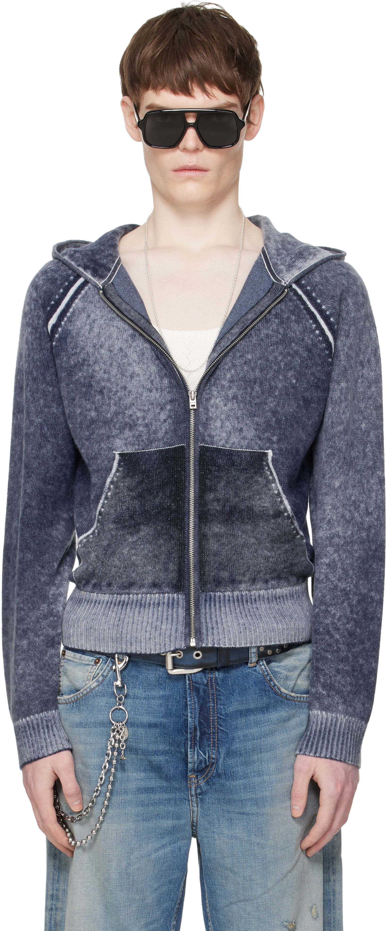 Navy Zipper Hoodie