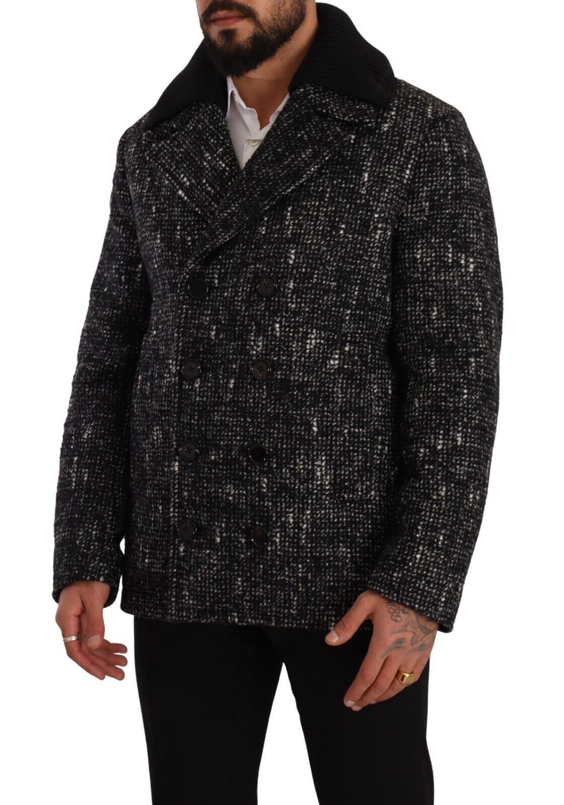 Wool and Alpaca Double-Breasted Blazer — Black