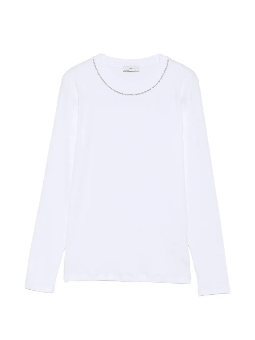 Ribbed Cotton Long-Sleeve Top — White