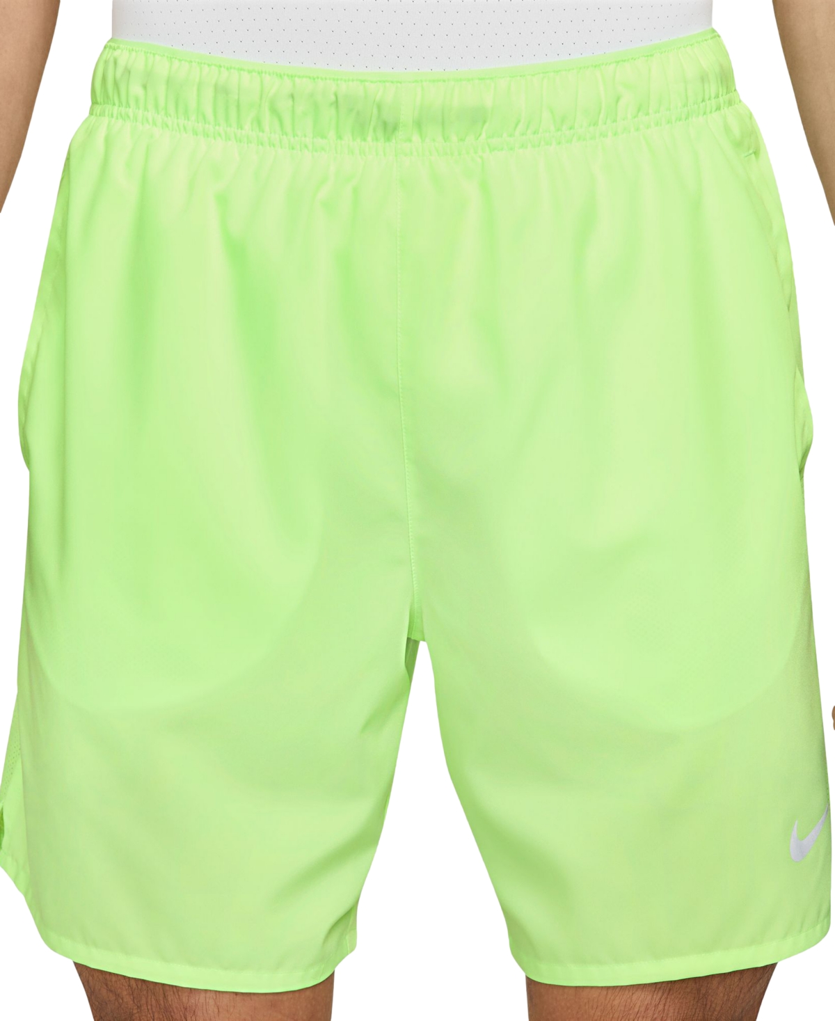 "Men's Challenger Dri-fit Brief-Lined 7"" Running Shorts - Lime Blast/reflective Silver"