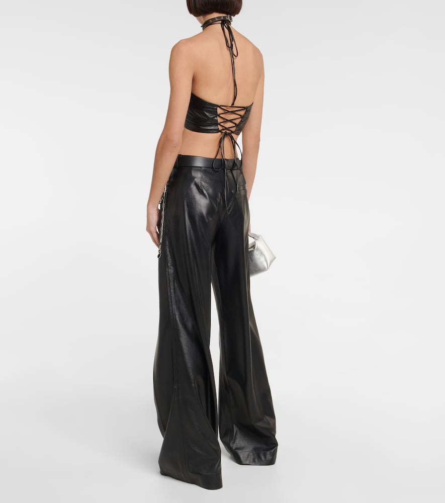 Vortico low-rise wide-leg faux leather pants