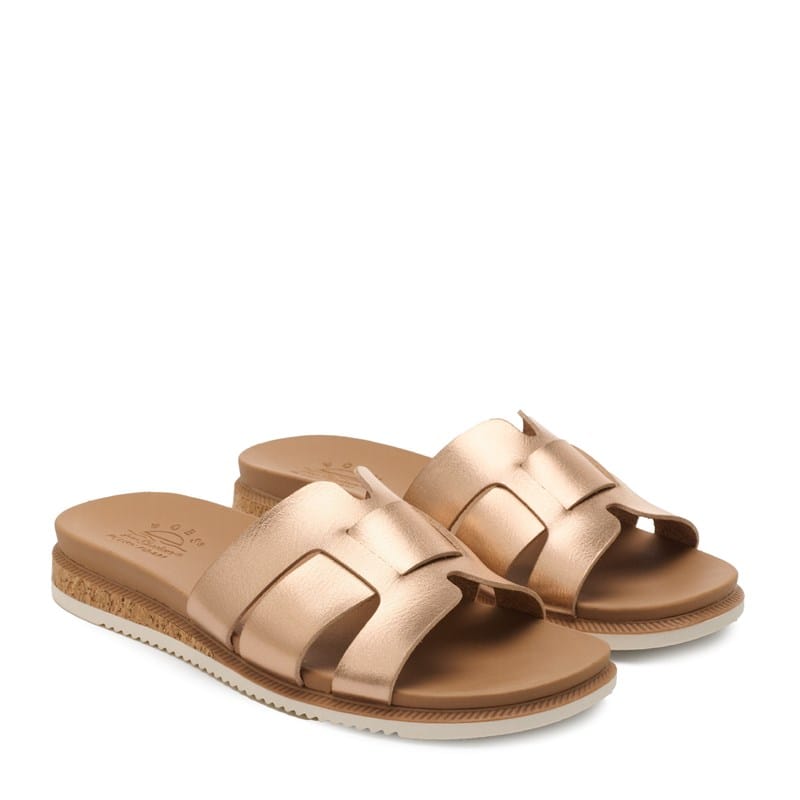 Women's Desert Kiss Low Peak Look Slide Sandals (Rose Gold)
