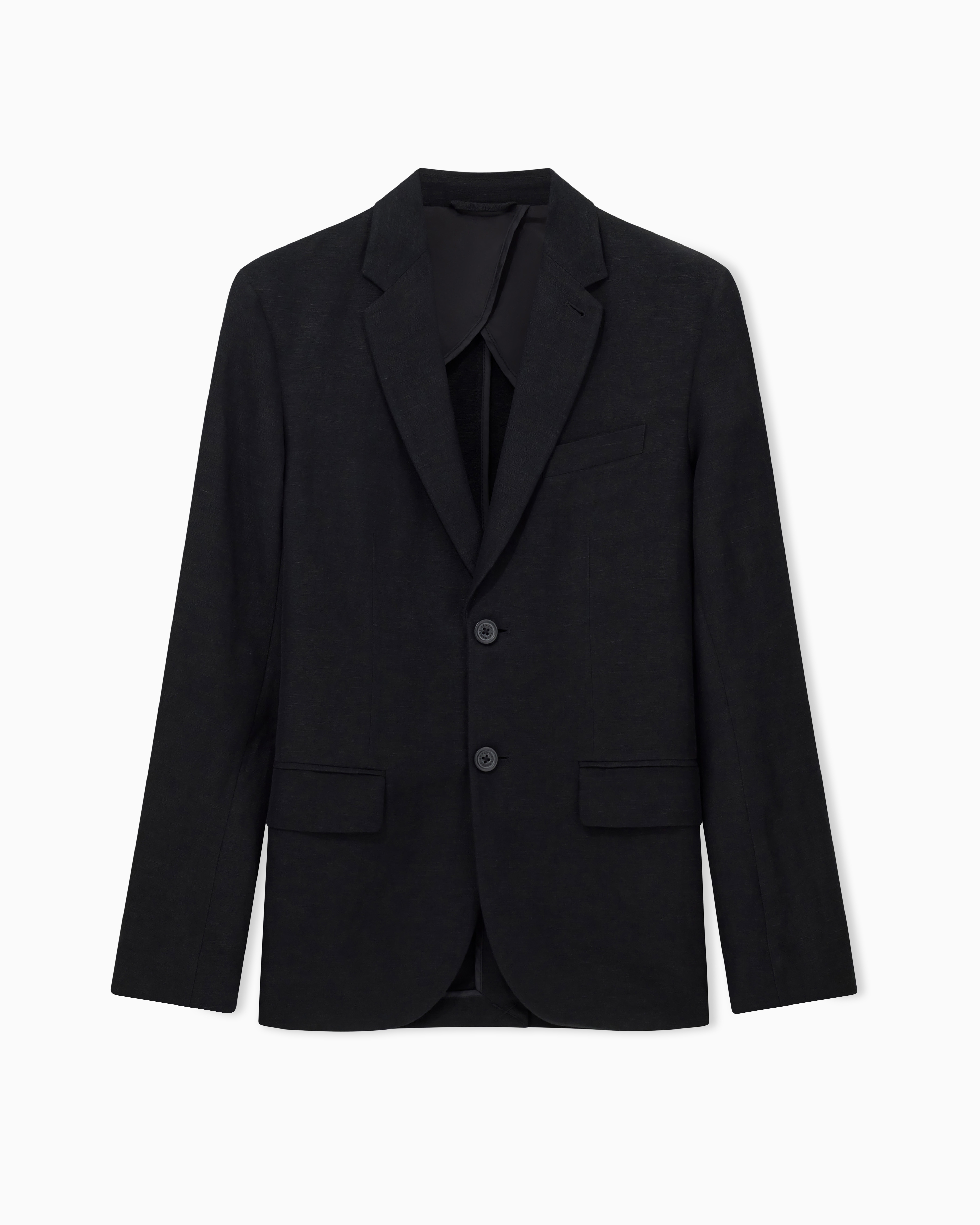 Two-button jacket in linen and viscose