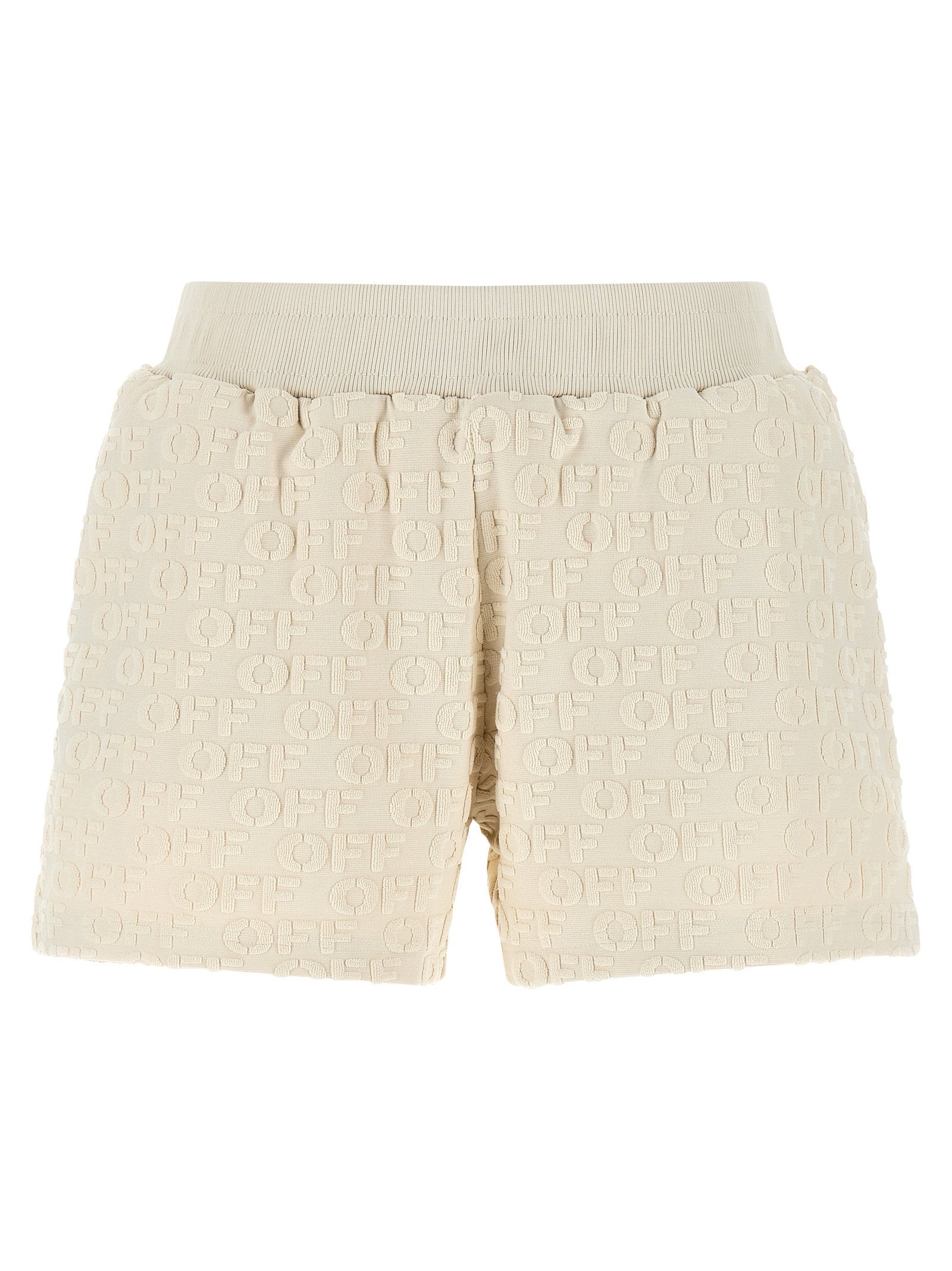 Embossed Logo Terry Shorts — Off-White