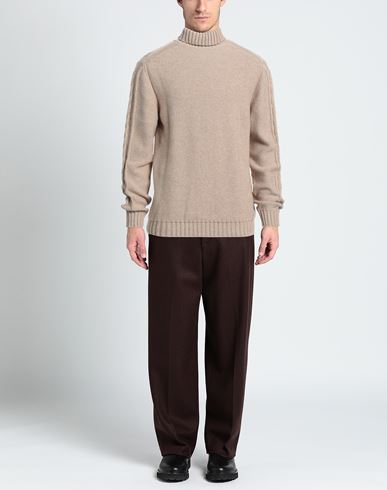 Man Turtleneck Beige Size 40 Merino Wool, Alpaca wool, Polyamide