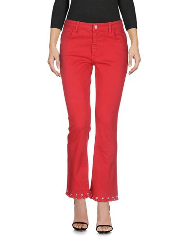 Woman Jeans Red Size 25 Cotton, Elastane