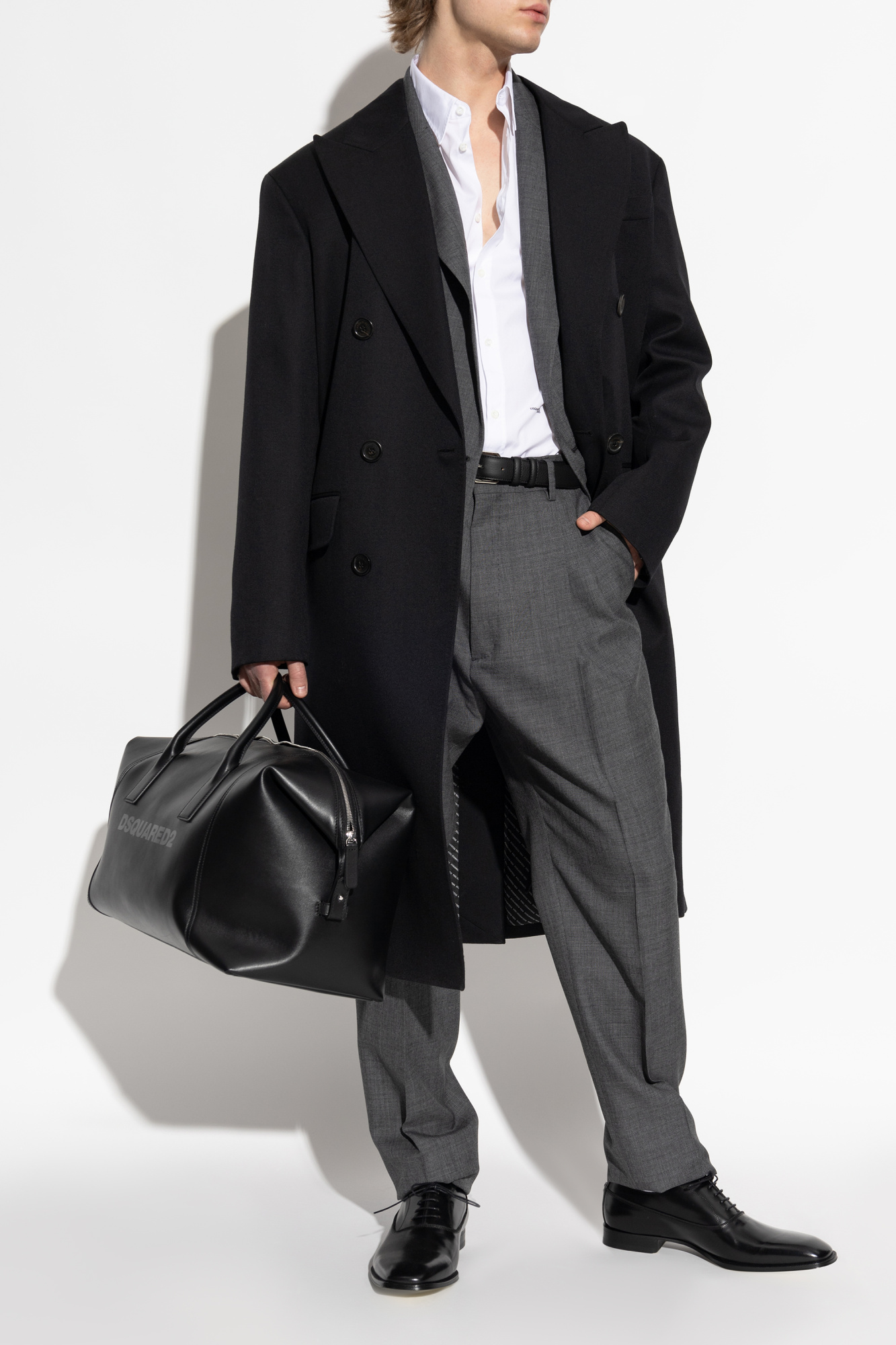 Dsquared2 Wool Coat, Men's, Black
