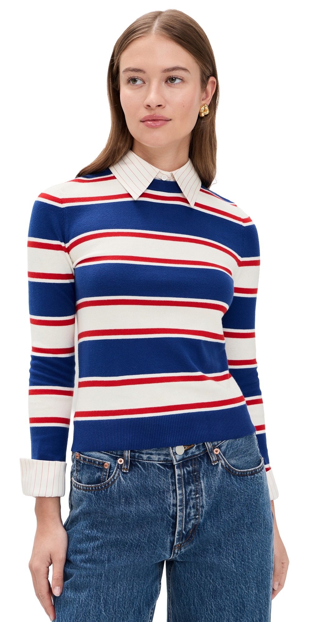 Porla Collared Sweater Americana Stripe