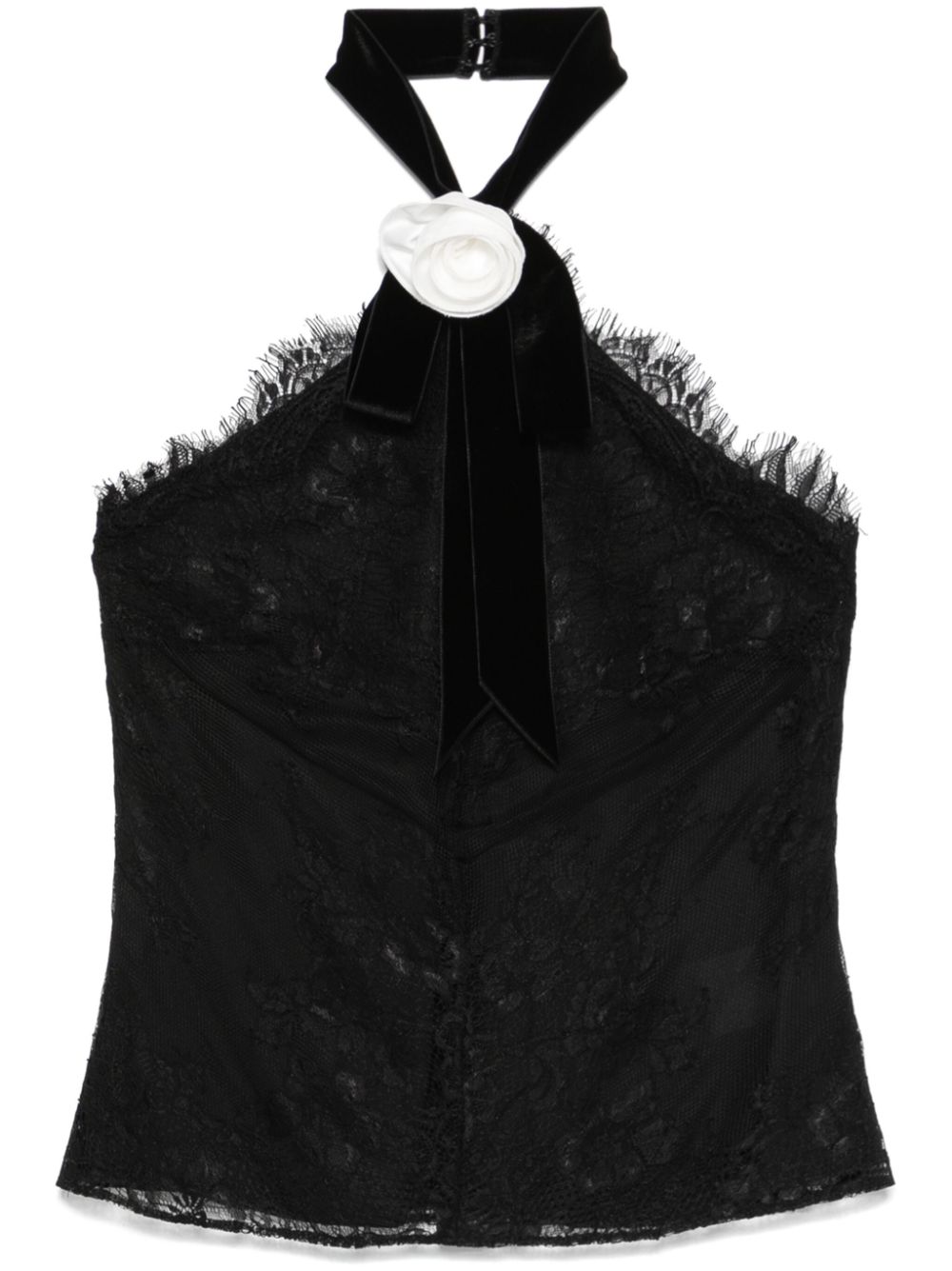 Corded-lace top - Black