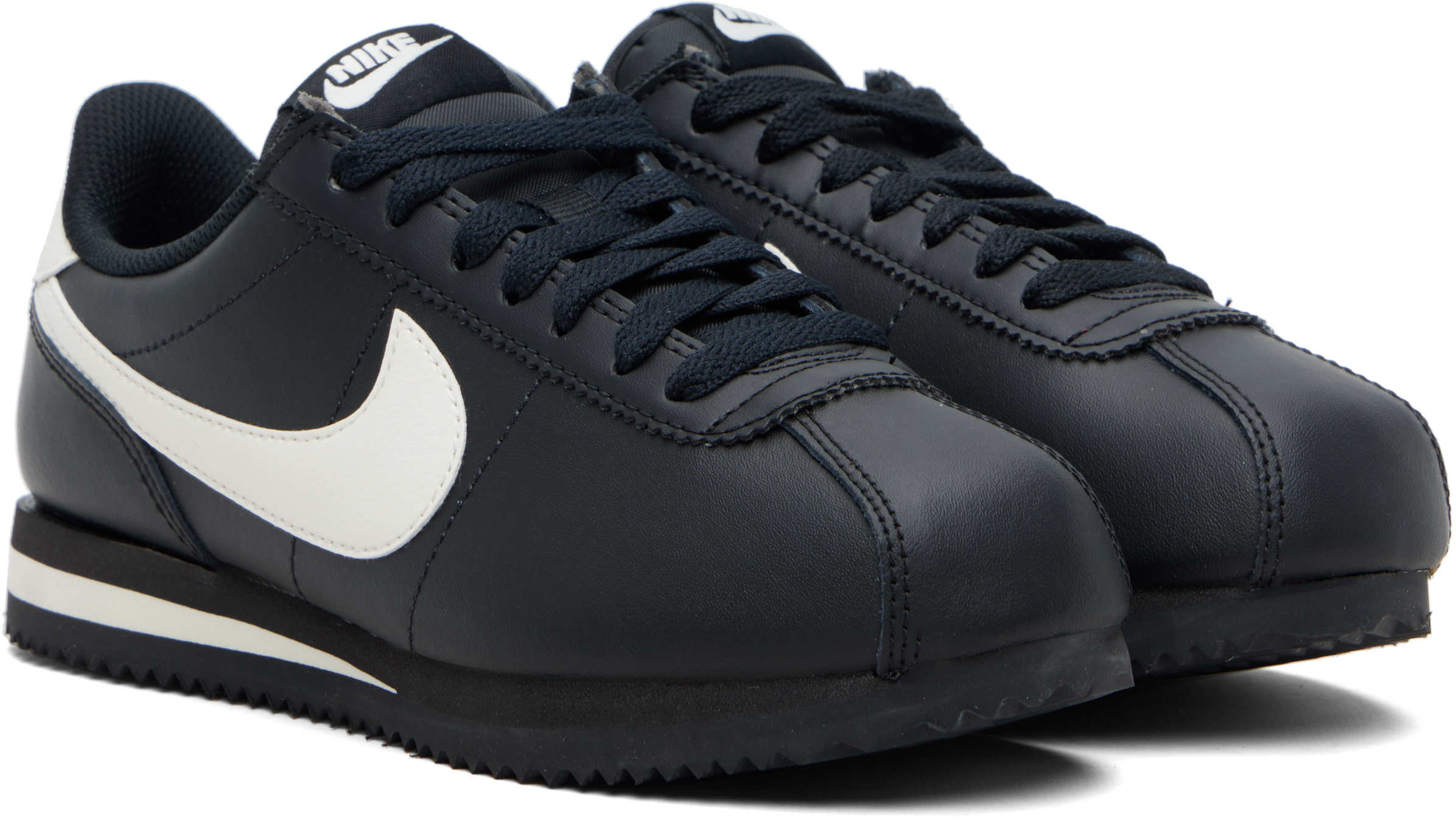 Black Cortez Leather Sneakers