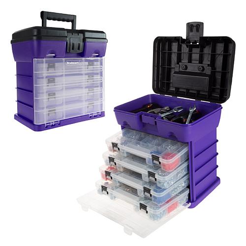 Storage and Tool Utility Box with 4 Compartments