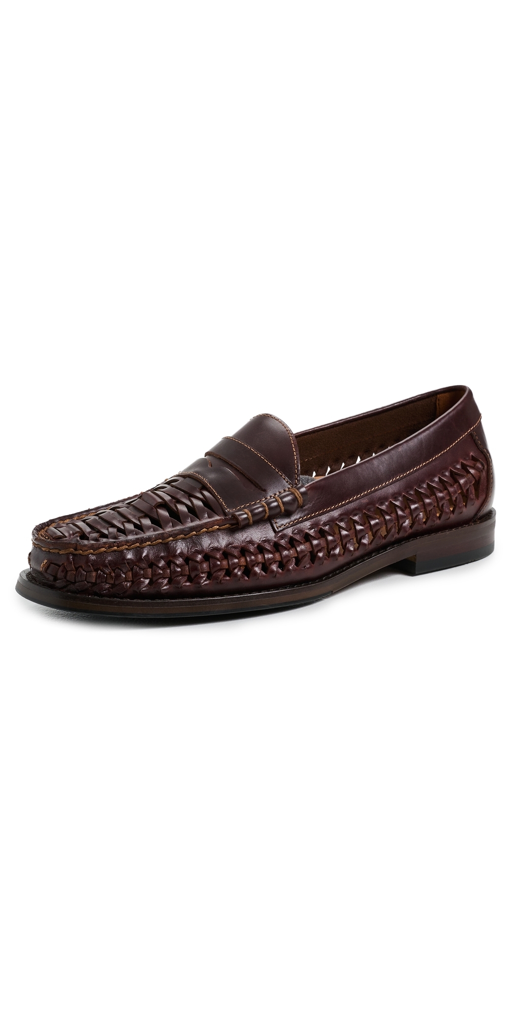 G. H. Bass Lexington Woven Leather Loafers Leather Brown