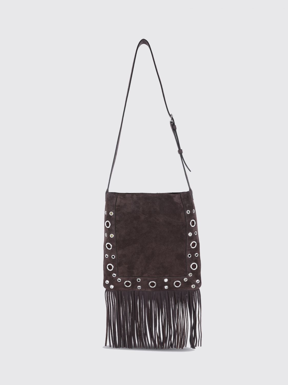 Fringe-detailing shoulder bag - Brown