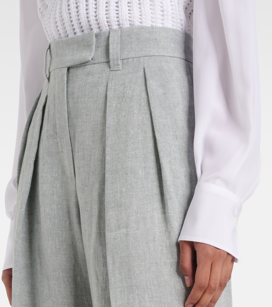 Linen-blend wide-leg pants