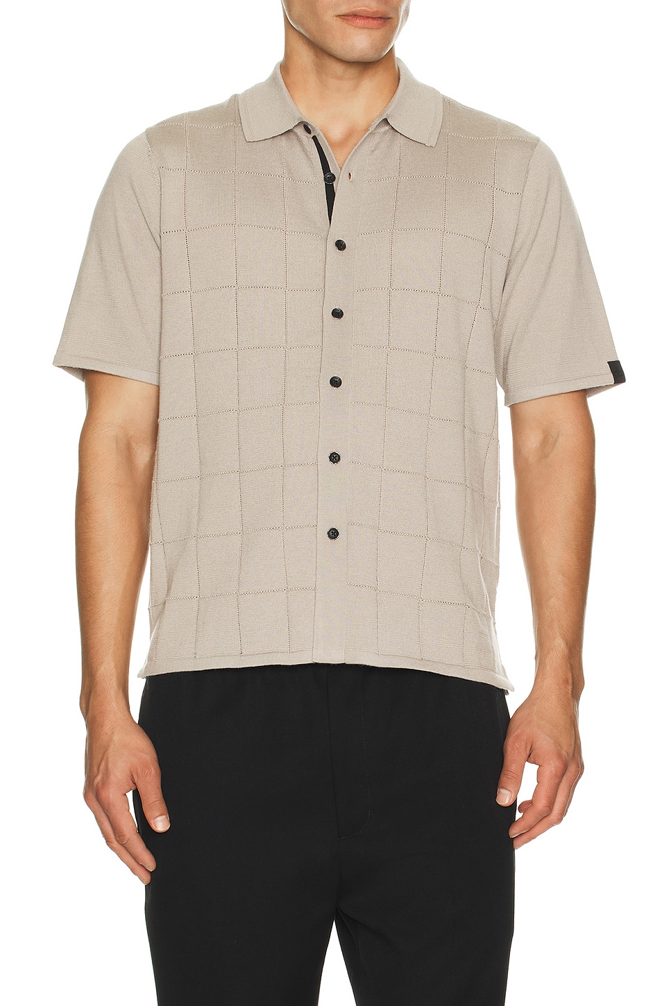 Rag & Bone Window Pane Dalton Knitted Shirt in Tan - Brown. L also in M, S, XL/1X