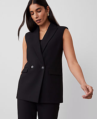 Ann Taylor The Double Breasted Vest in Bi-Stretch