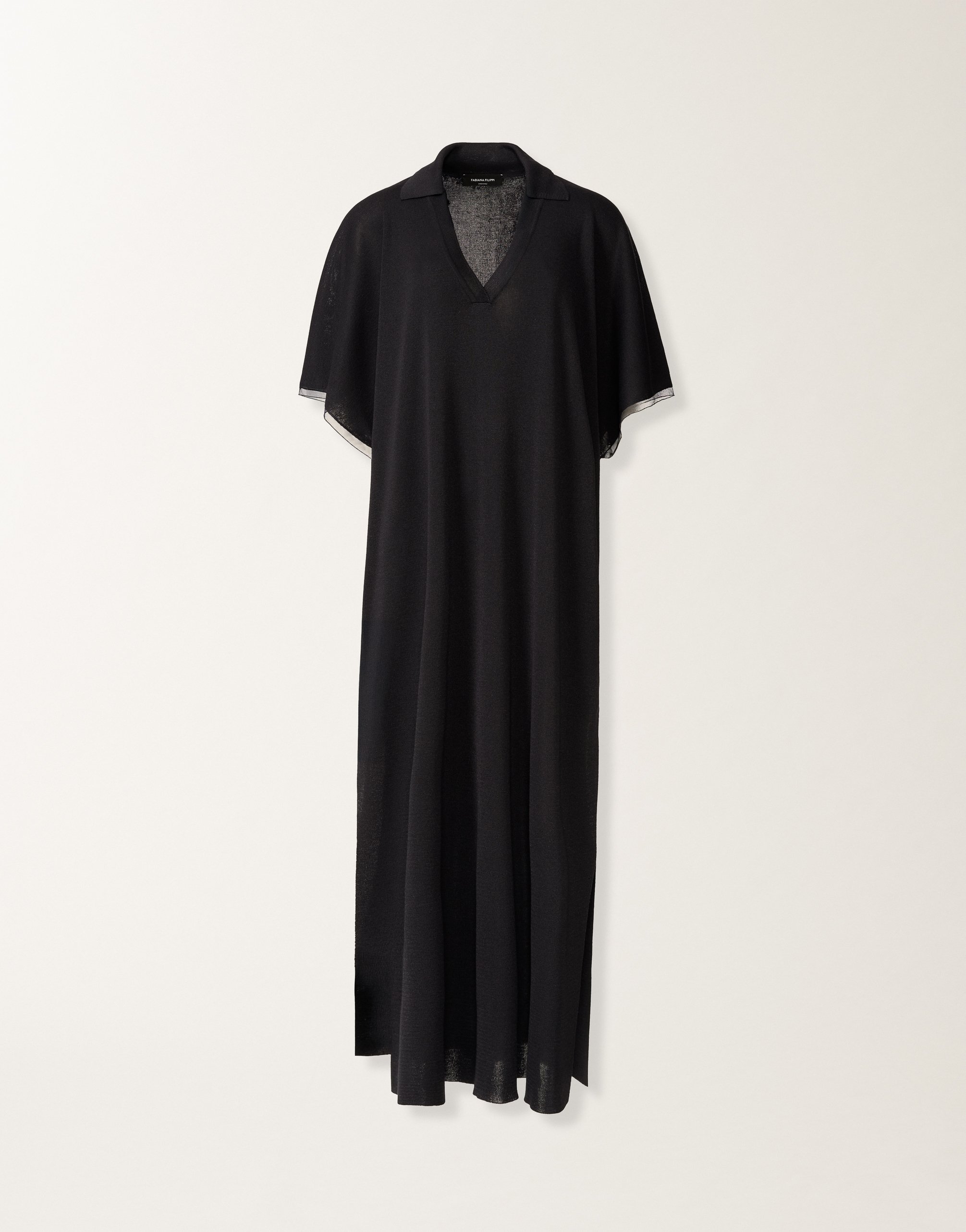 Shimmering viscose kaftan in midnight blue